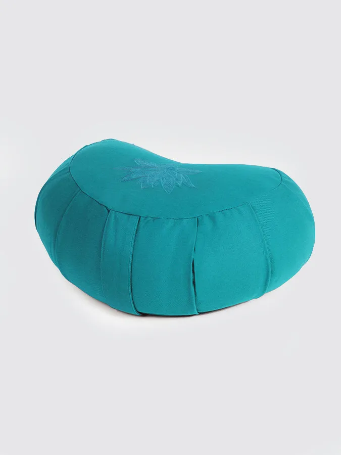 Yoga Studio GOTS Organic Cotton Crescent Lotus Zafu Buckwheat Cushion