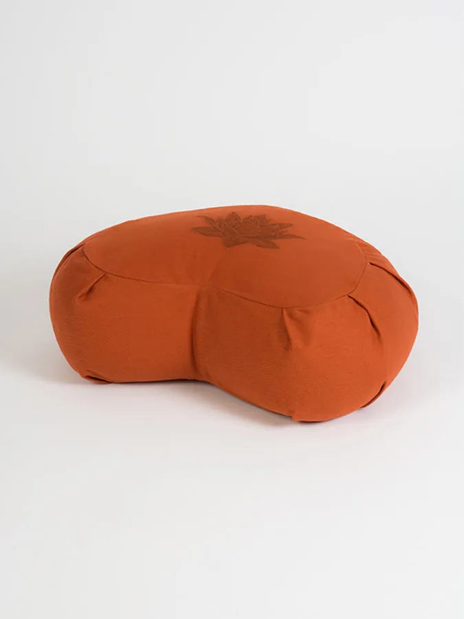Yoga Studio GOTS Organic Cotton Crescent Lotus Zafu Buckwheat Cushion