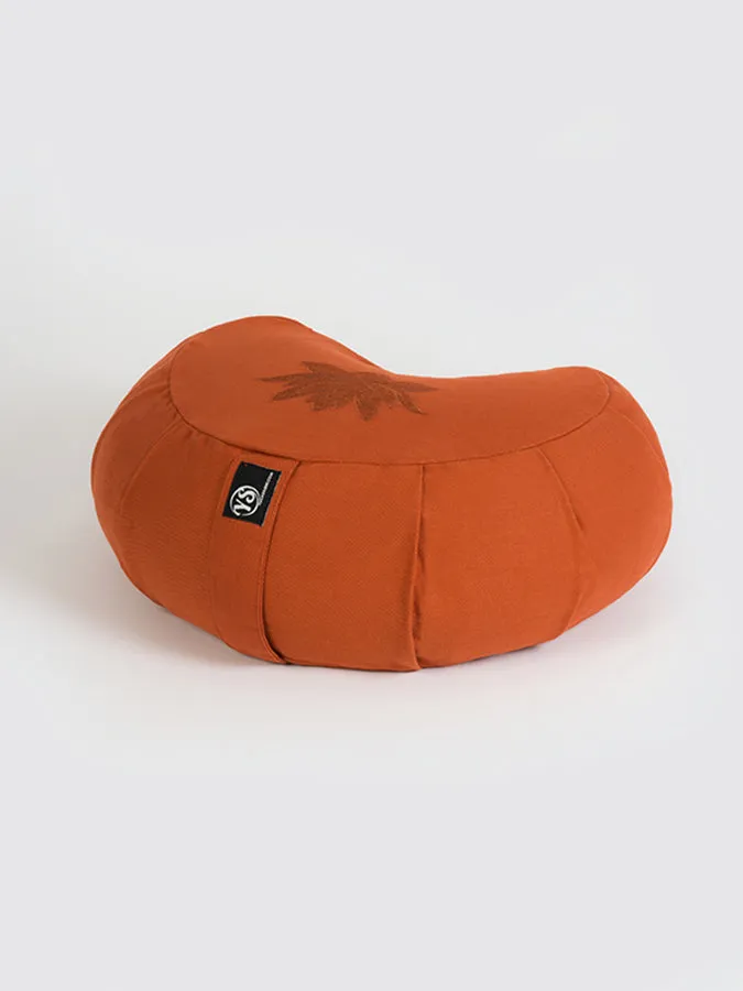 Yoga Studio GOTS Organic Cotton Crescent Lotus Zafu Buckwheat Cushion