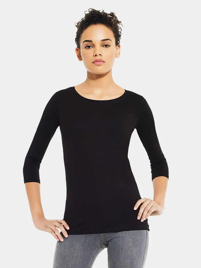 Yoga Studio Women's Organic Cotton 3/4 Sleeve Stretch T-Shirt